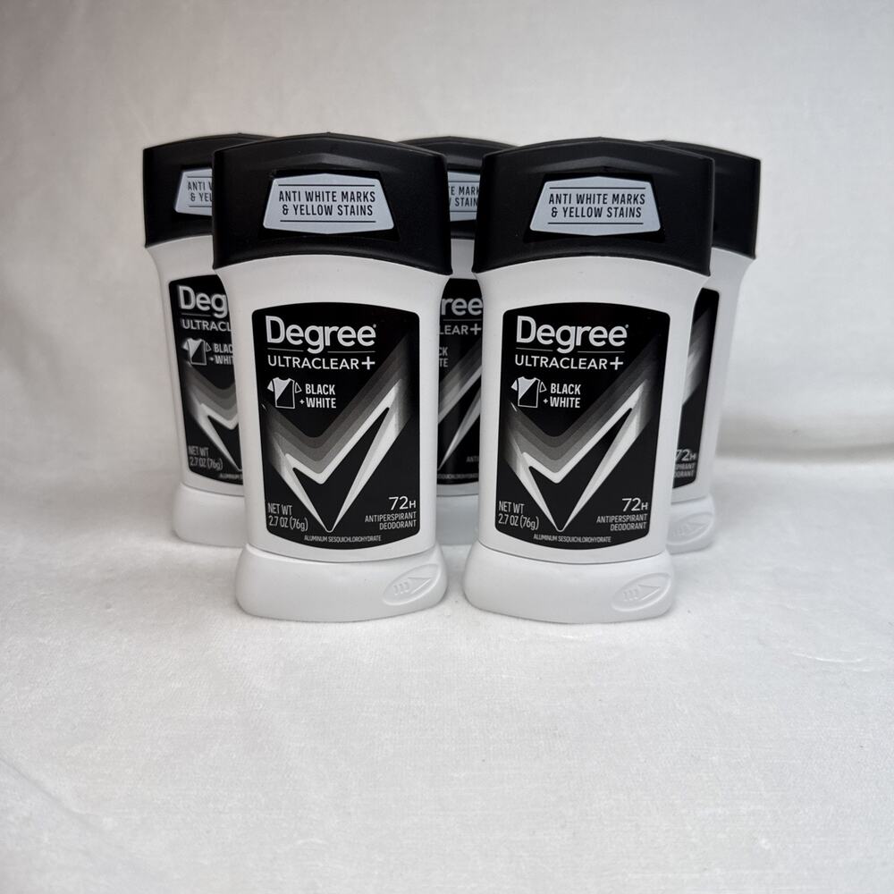 5 Pack DEGREE Men UltraClear+ Antiperspirant Deodorant Black & White 2.7 Oz 72hr